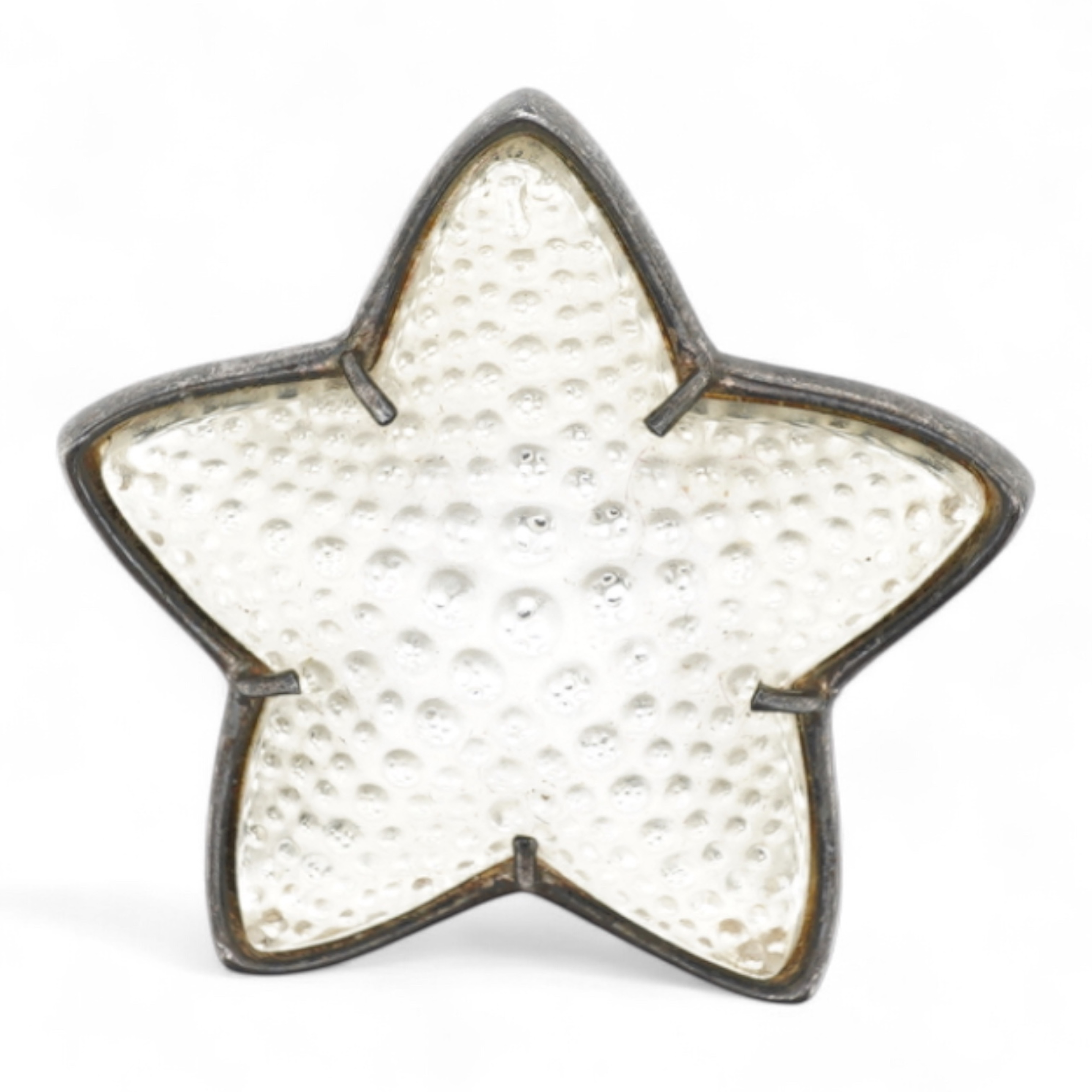 Lalique, a silver and glass starfish brooch, length 3.3cm, signed Lalique, French assay mark for silver, French maker's mark